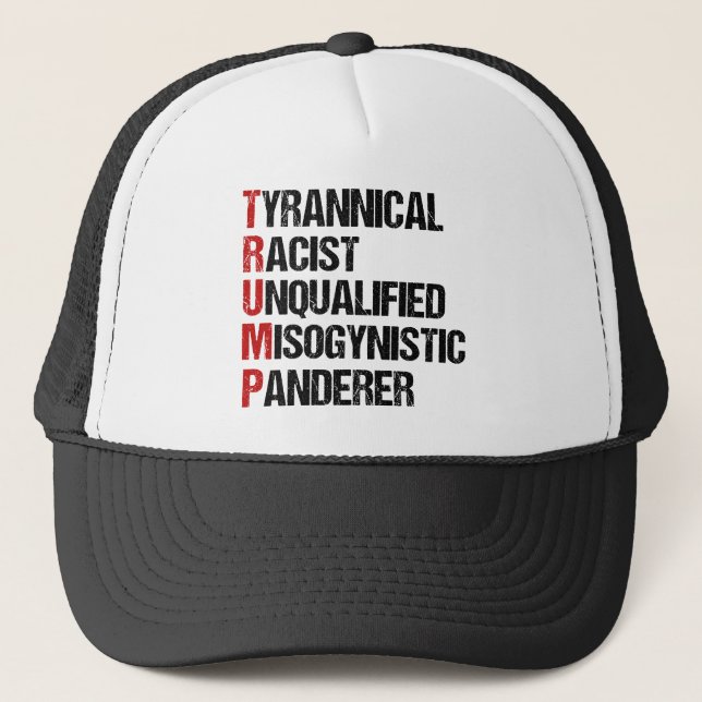 Anti Trump Resist Akrostic Truckerkappe (Vorderseite)