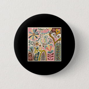 Anti Trump Retro-Blumenmuster - Lasst Freundlichke Button