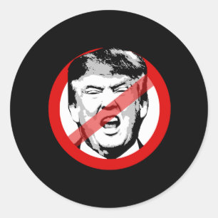 ANTI-TRUMP - - - RUNDER AUFKLEBER