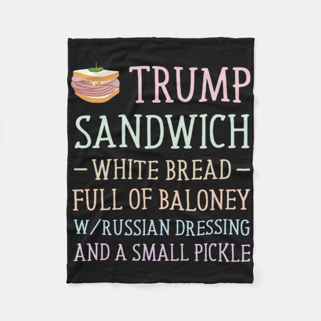 Anti Trump Sandwich Sign Funny Fleecedecke (Vorderseite)