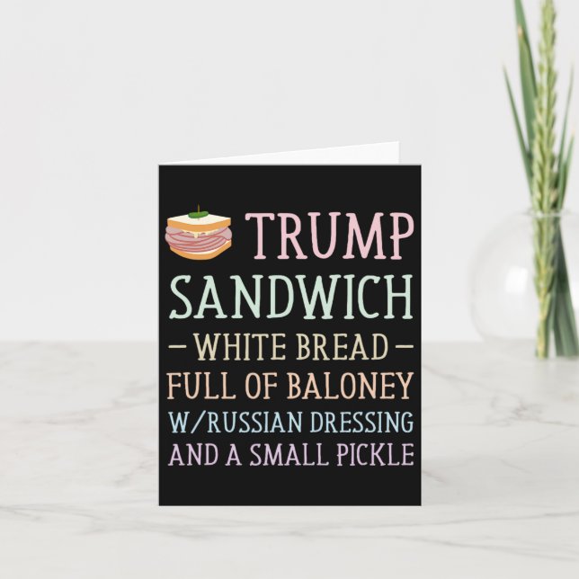 Anti Trump Sandwich Sign Funny Karte (Vorderseite)