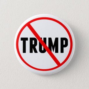 Anti Trump Simple Red Circle X Political Button