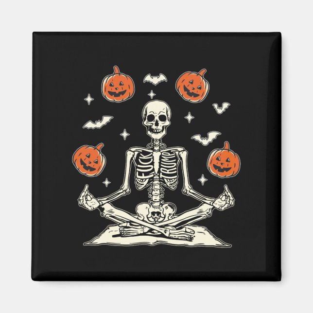 Anti Trump Skeleton Halloween Long Sleeve  Magnet (Vorne)