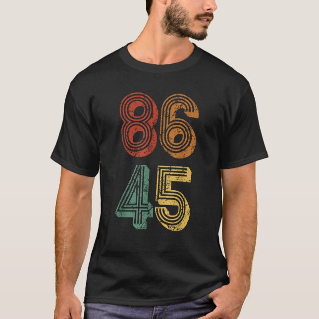 Anti Trump T Shirt 86 45 widerstehen Donald Retro  (Vorderseite)