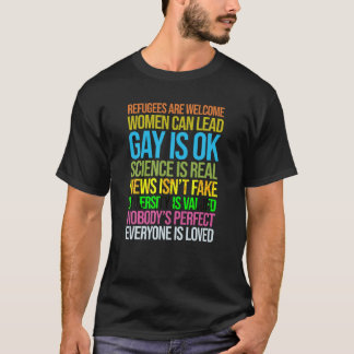 Anti Trump Thirt Science Refugees Liebe Womens Rig T-Shirt
