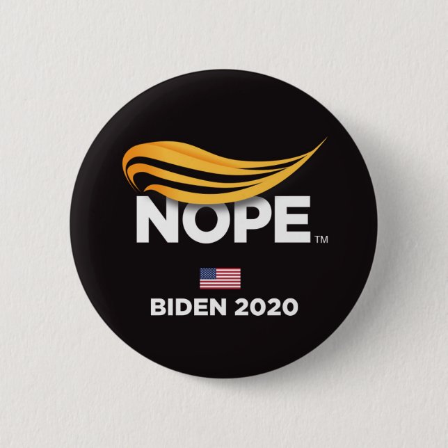 Anti-Trump, Trump Nope, Biden 2020 Button (Vorderseite)