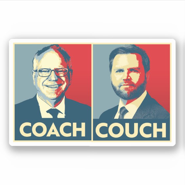 Anti Trump Vance - Coach vs Couch Aufkleber (Vorderseite)
