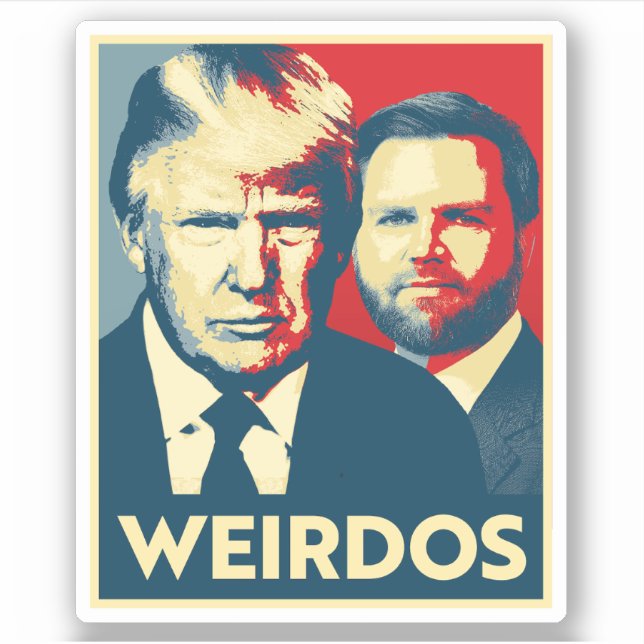 Anti Trump Vance - Weirdos Aufkleber (Vorderseite)