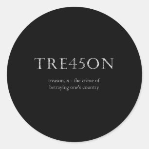 Anti-Trump-Verrat _ Tre45on Distressed Impeach Runder Aufkleber