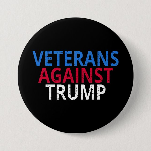 Anti-Trump - Veteranen gegen Trump Button (Vorderseite)