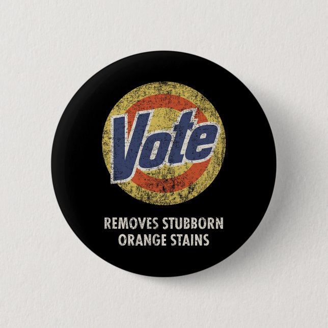 Anti-Trump Vote Wäscherei Detergent Funny Vintag Button (Vorderseite)