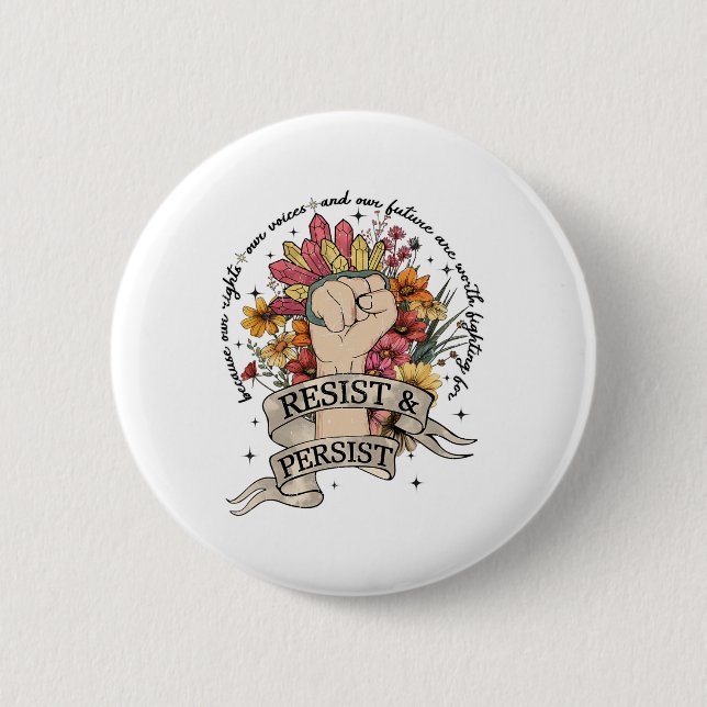 Anti-Trump-Widerstand Frauen Rechte Protest Gleich Button (Vorderseite)