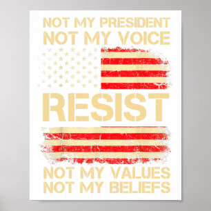 Anti-Trump Widerstehen Nicht Mein Präsident Amerik Poster