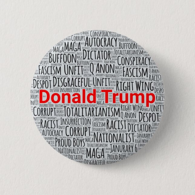 Anti-Trump-Word-Cloud Button (Vorderseite)
