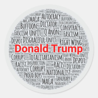 Anti-Trump-Word-Cloud Runder Aufkleber