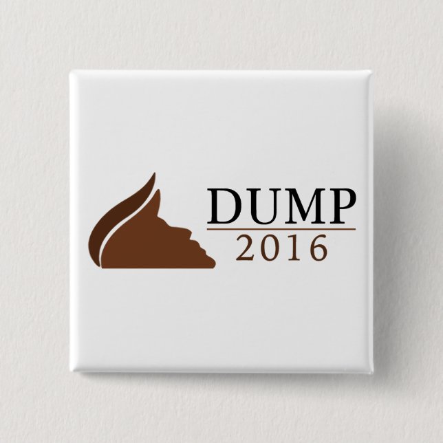 Anti-Trumpf quadratischer Knopf (Dump | 2016) Button (Vorderseite)