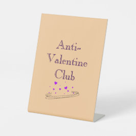 Anti Valentine Club Cute Minimal Pastel Art Sockelschild