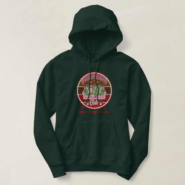 Anti Valentine Club Funny crocodile Valentine  Hoodie (Design vorne)