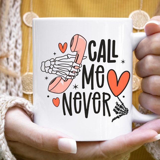 Anti Valentine Funny Skeleton Nie Funny Kaffeetasse (Von Creator hochgeladen)