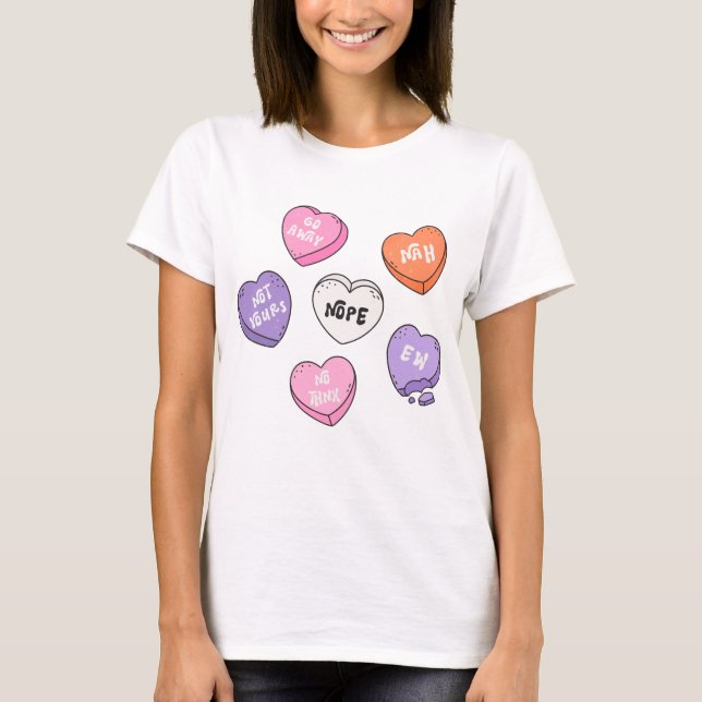 Anti-Valentine Heart Candy T-Shirt (Vorderseite)