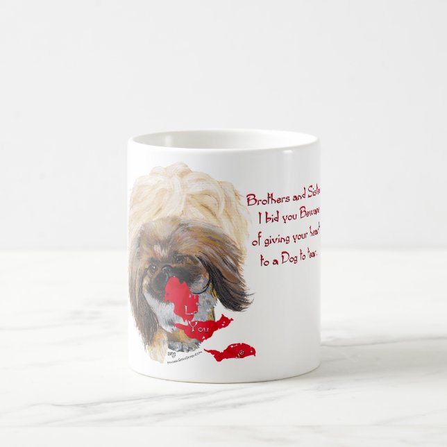 Anti Valentine Pekingese Kaffeetasse (Mittel)