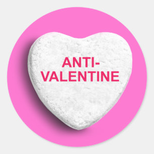 ANTI-VALENTINE SÜSSIGKEITS-HERZ RUNDER AUFKLEBER