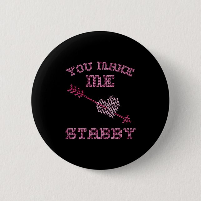 Anti Valentine Ugly Valentines Day Feeling Stabby  Button (Vorderseite)