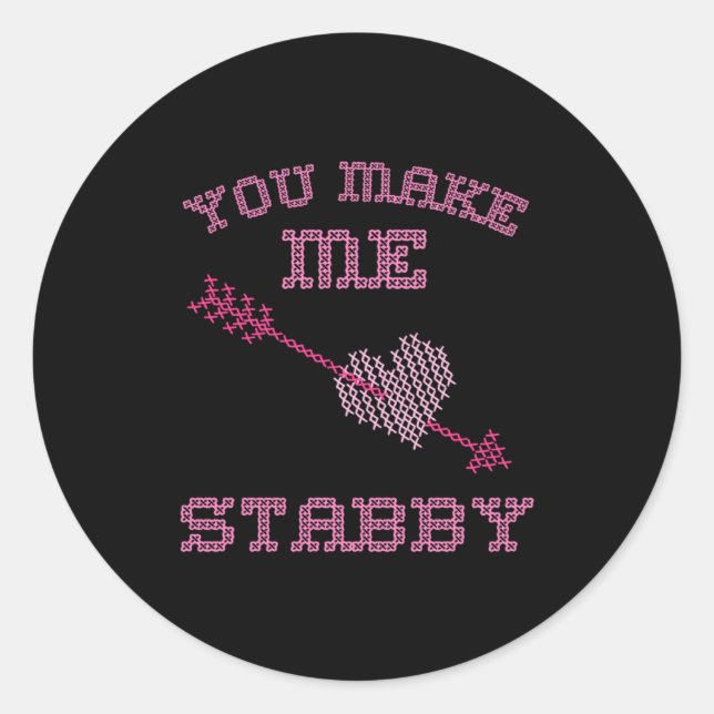 Anti Valentine Ugly Valentines Day Feeling Stabby  Runder Aufkleber (Vorderseite)