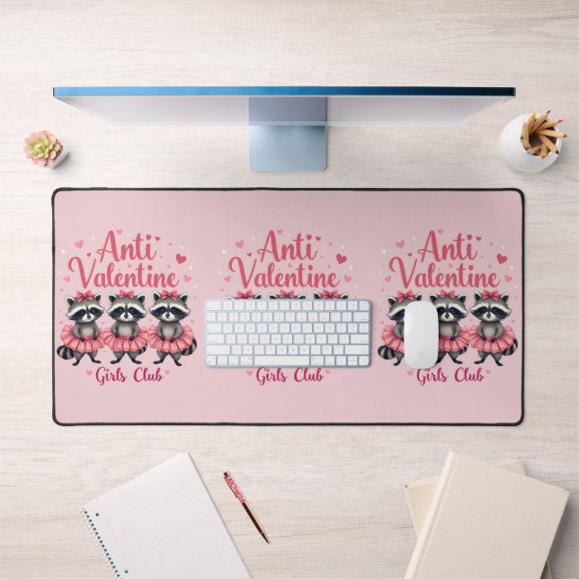 Anti Valentine's Day Funny Raccoon Cute Kawaii (Bureau 1)