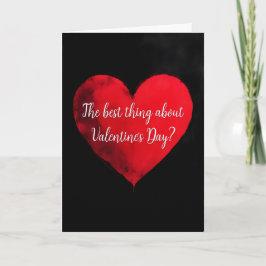Anti-Valentine's Day Red Heart on Black Karte