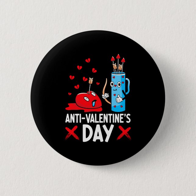 Anti Valentines Day Valentines Day Arrows Single  Button (Vorderseite)