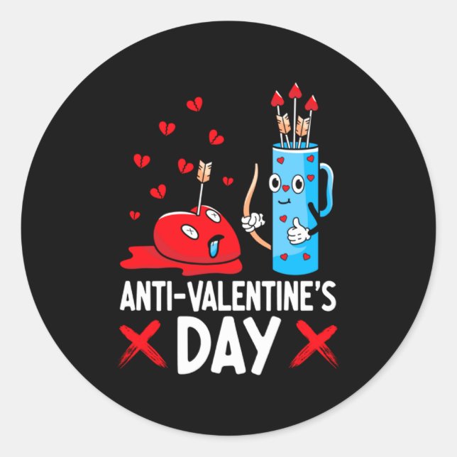 Anti Valentines Day Valentines Day Arrows Single  Runder Aufkleber (Vorderseite)