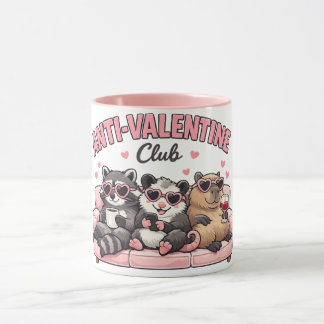 Anti-Valentins-Club Tier - Capybara Opossum Waschb Tasse