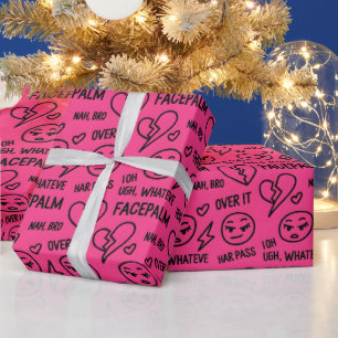 Anti-Valentins-Doodles Lustige Valentinstage Geschenkpapier