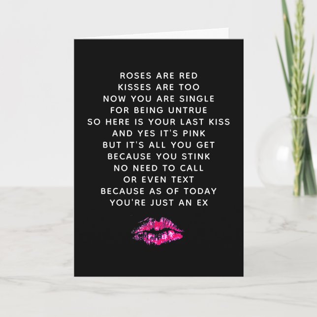 Anti-Valentinstag-Freund-Trenngedicht Feiertagskarte (Vorderseite)
