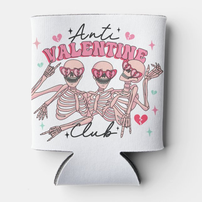 Anti-Valentinstag-Skelette Dosenkühler (Vorderseite)