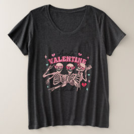 Anti-Valentinstag Skelettwunden Große Größe T-Shirt