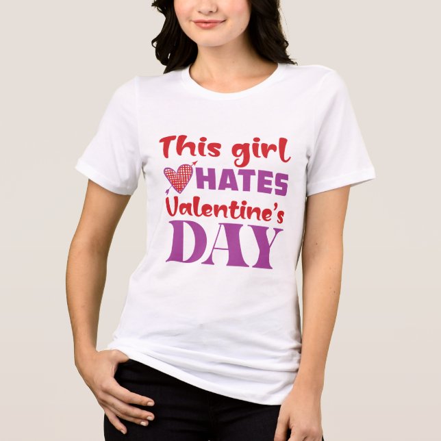 Anti-Valentinstag Tri-Blend Shirt (Vorderseite)