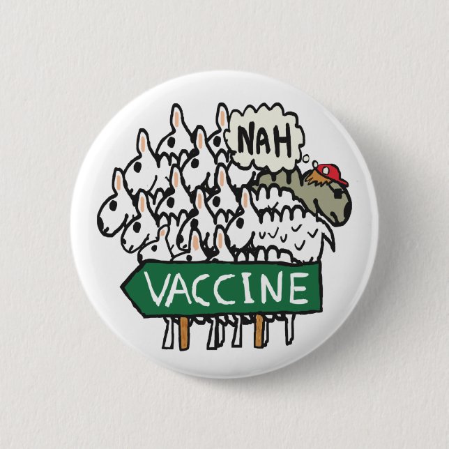 Anti Vax Sheep Vaccination Button (Vorderseite)
