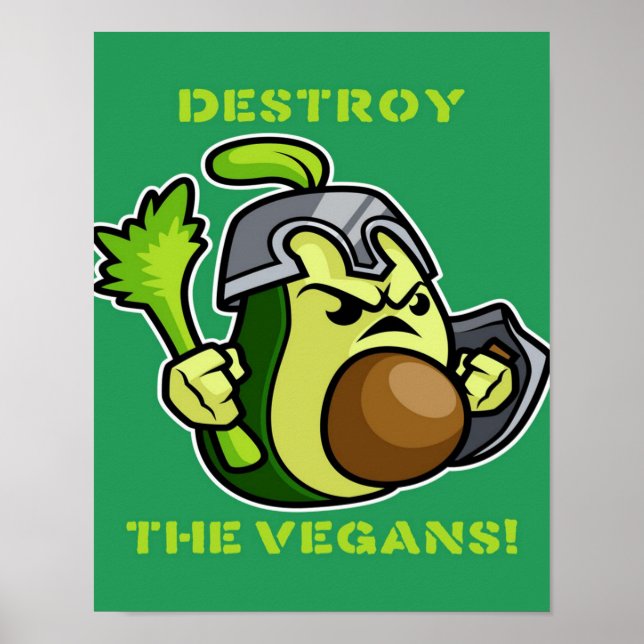 Anti Vegan Avocado Knight Leinwand Poster (Vorne)
