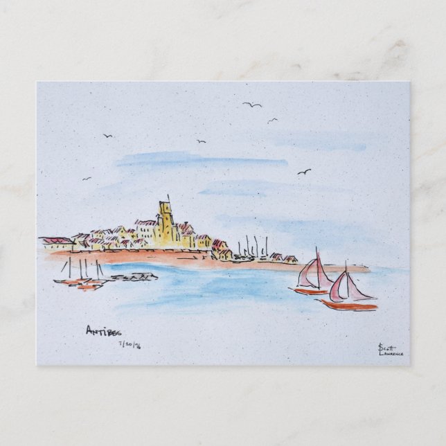 Antibes am Mittelmeer, Frankreich Postkarte (Vorderseite)