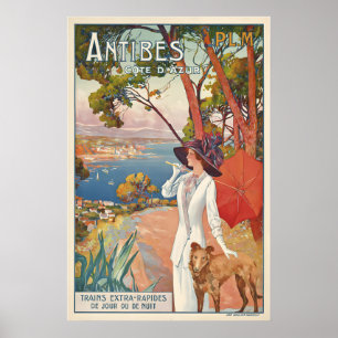 Antibes Côte d'Azur Frankreich Vintage-Reiseposter Poster