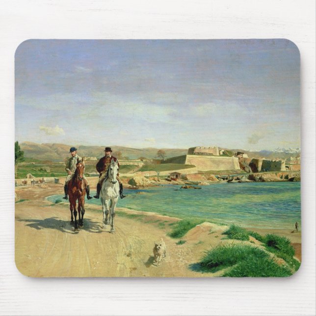 Antibes, die Pferdefahrt, 1868 Mousepad (Vorne)