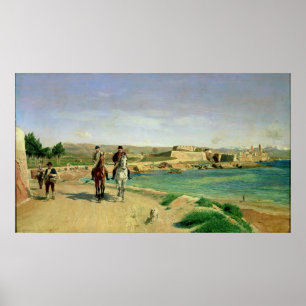 Antibes, die Pferdefahrt, 1868 Poster