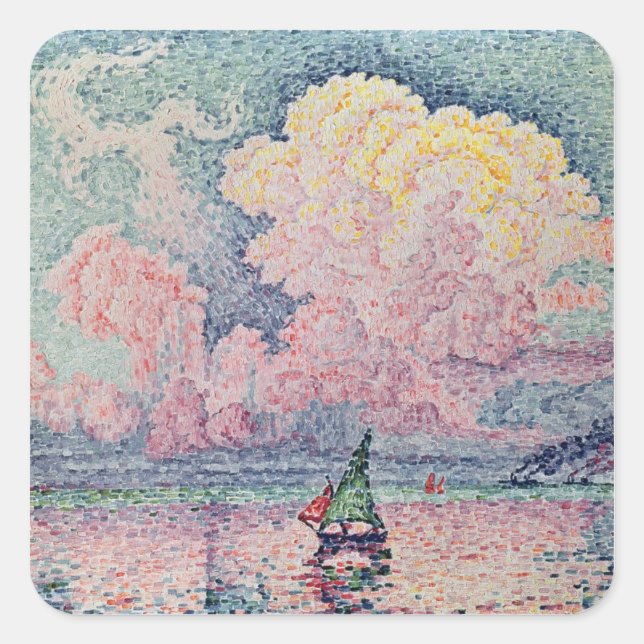 Antibes, die rosa Cloud, 1916 Quadratischer Aufkleber (Vorderseite)