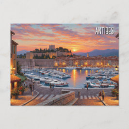 Antibes France Harbour Travel Postkarte