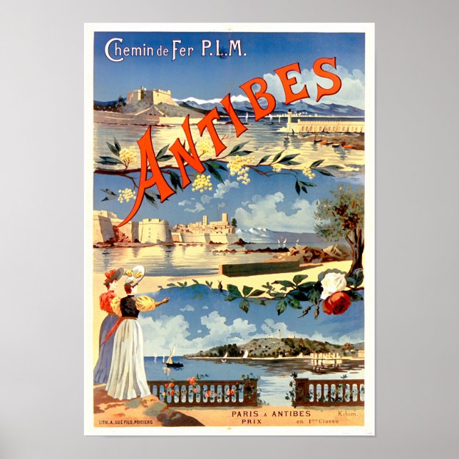 Antibes France Vintage Poster (Vorne)