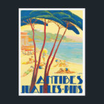 Antibes France Vintage Postkarte<br><div class="desc">Antibes France Vintage Reise Postcard</div>
