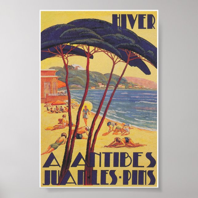Antibes France Vintage Travel Poster (Vorne)