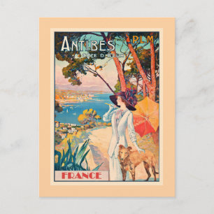 Antibes, Frankreich Reiseplakat, Postkarte